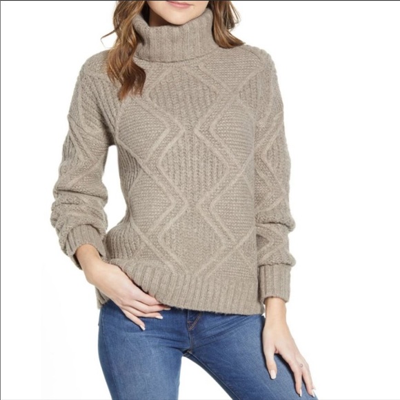 Caslon Sweaters - NWT CASLON Taupe Chunky Turtle Neck Sweater Size M